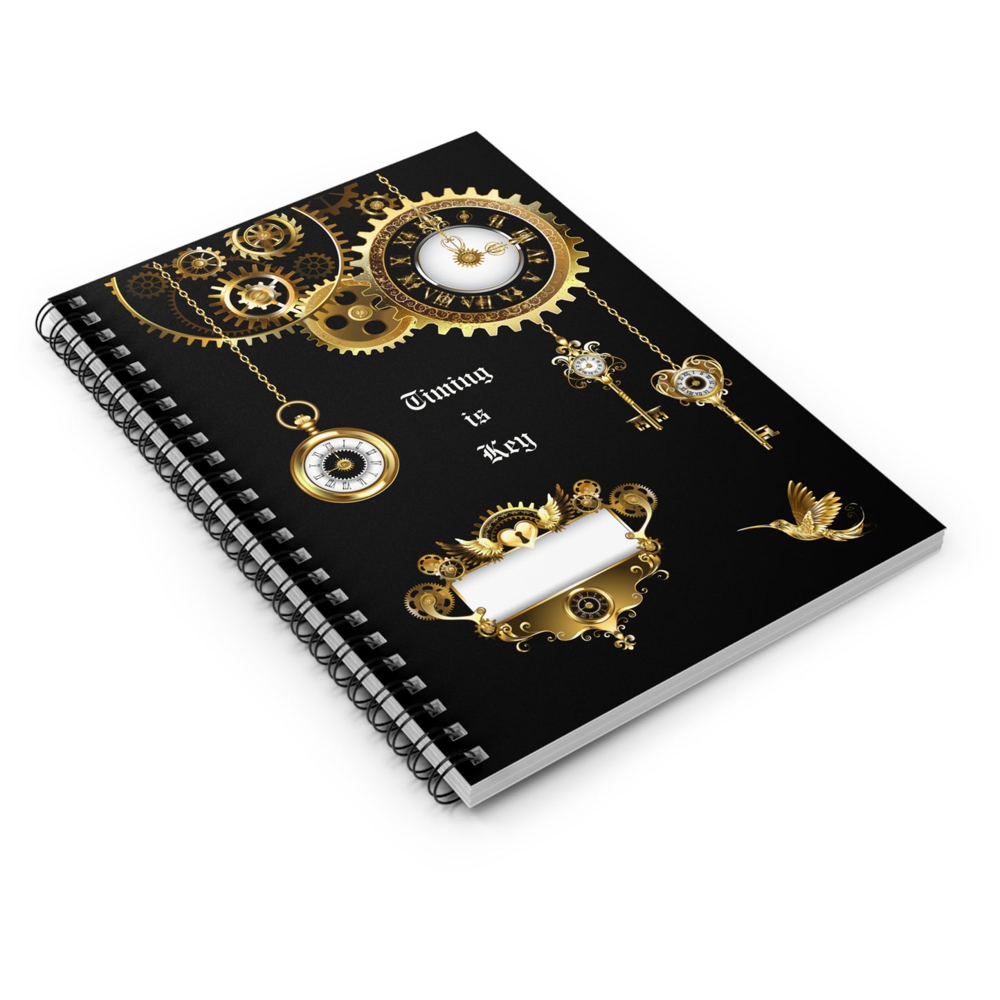 Spiral Notebook - Timing is Key/Black