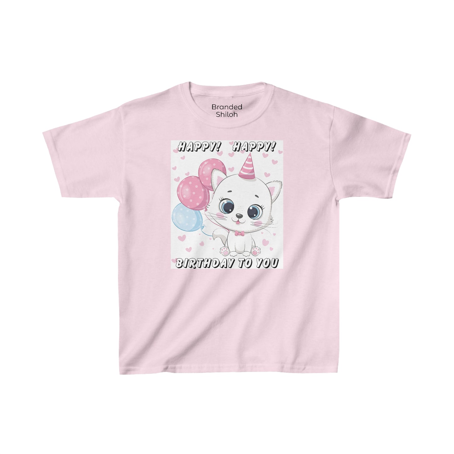 Girl's Heavy Cotton™ Tee - Happy Birthday