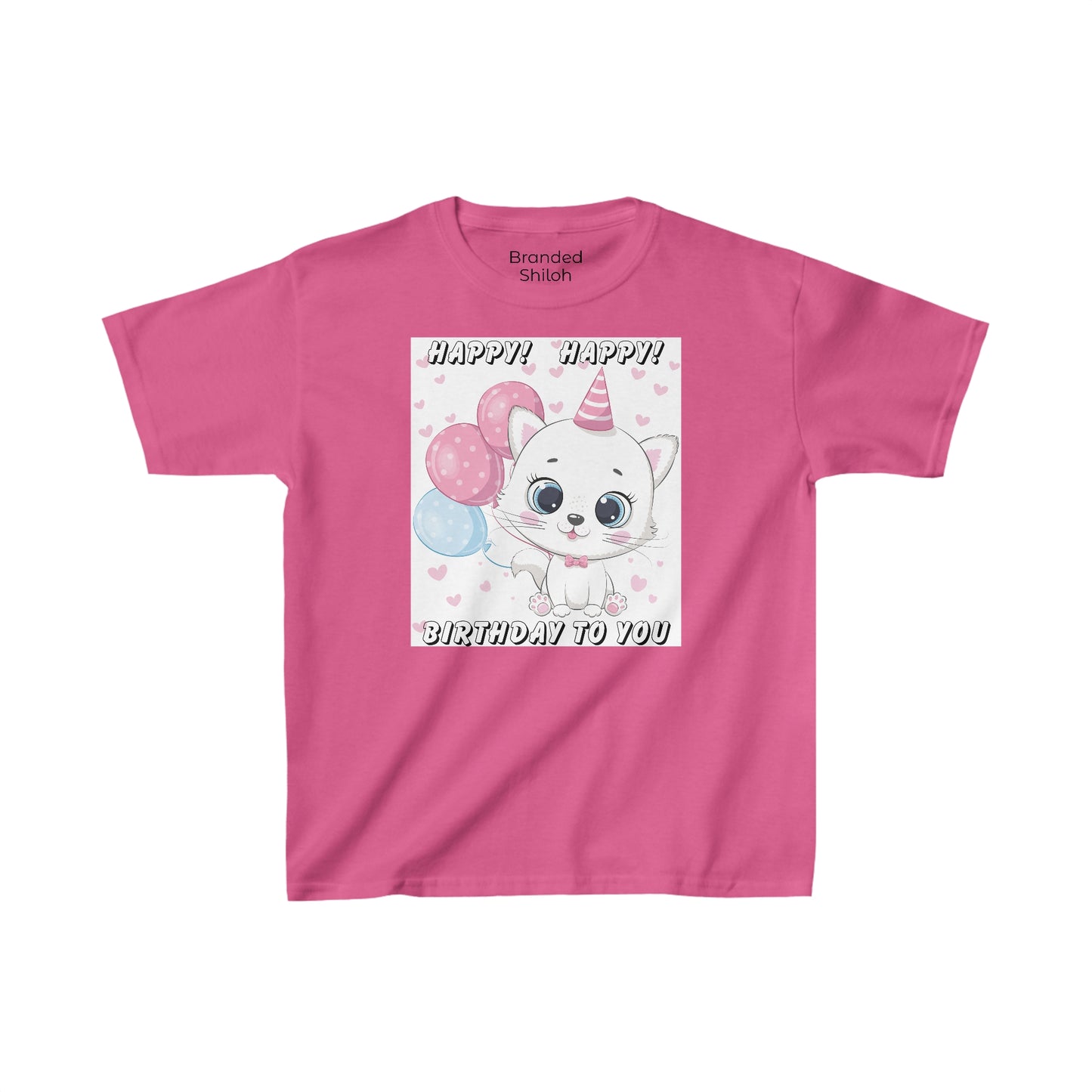 Girl's Heavy Cotton™ Tee - Happy Birthday