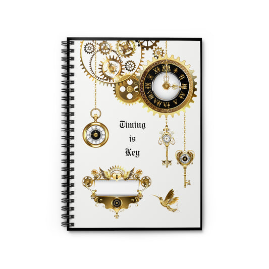 Spiral Notebook - Timing is Key/off white