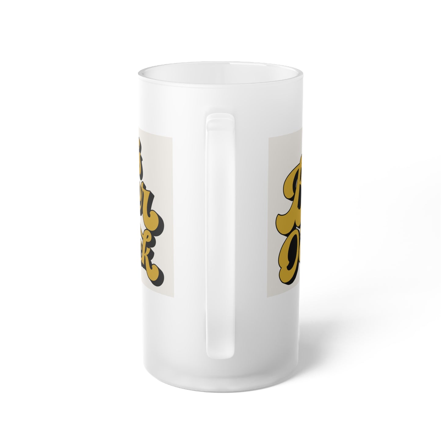 Frosted Glass Beer Mug - Beer O'Clock