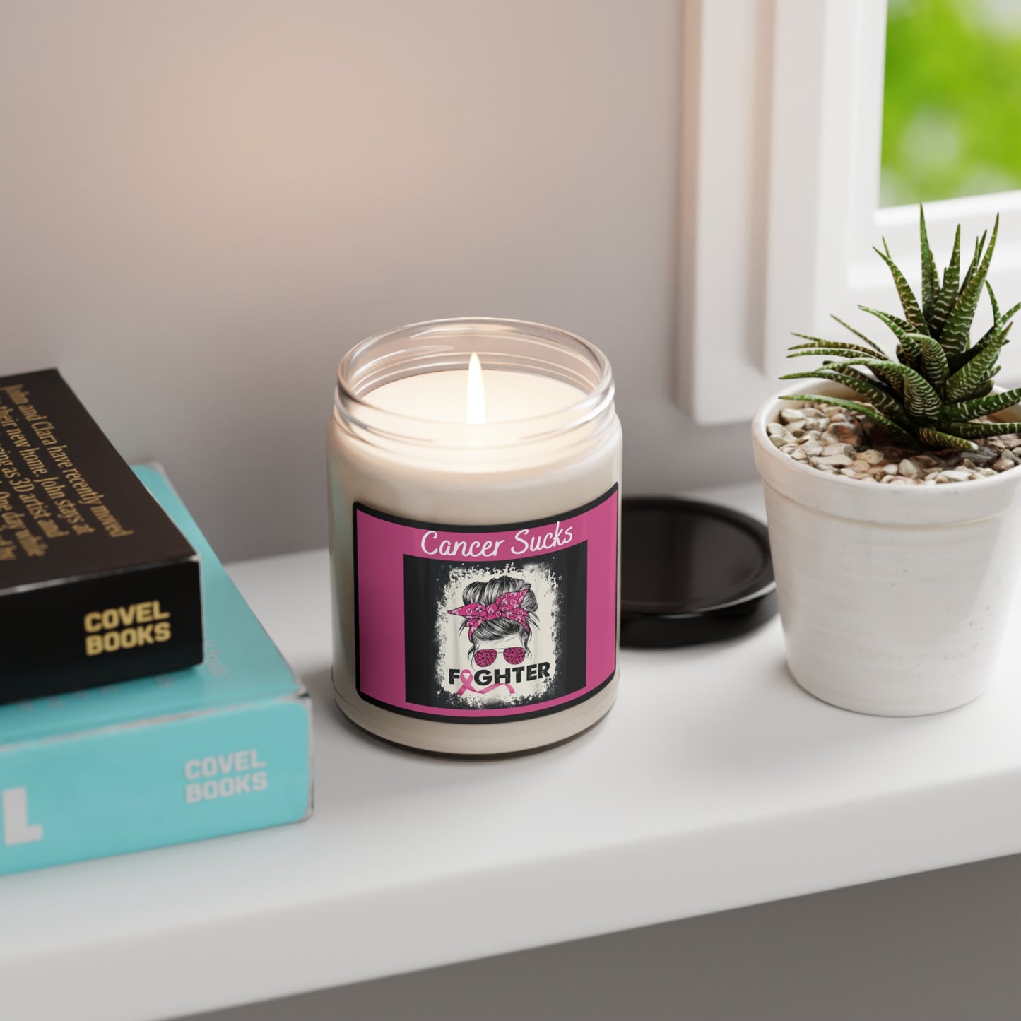 Scented Soy Candle, 9oz - Cancer Sucks