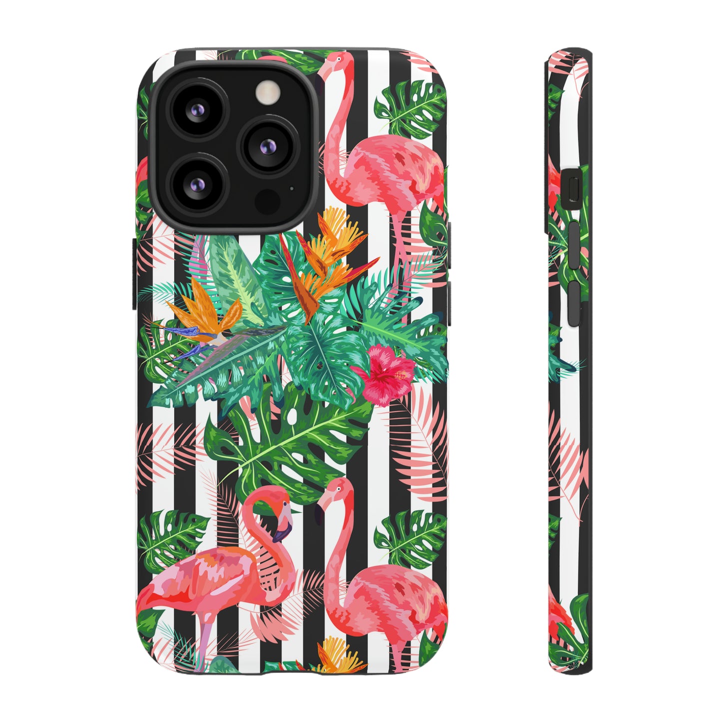 Tough Cases / Phone Case - flamingos with Black Lines