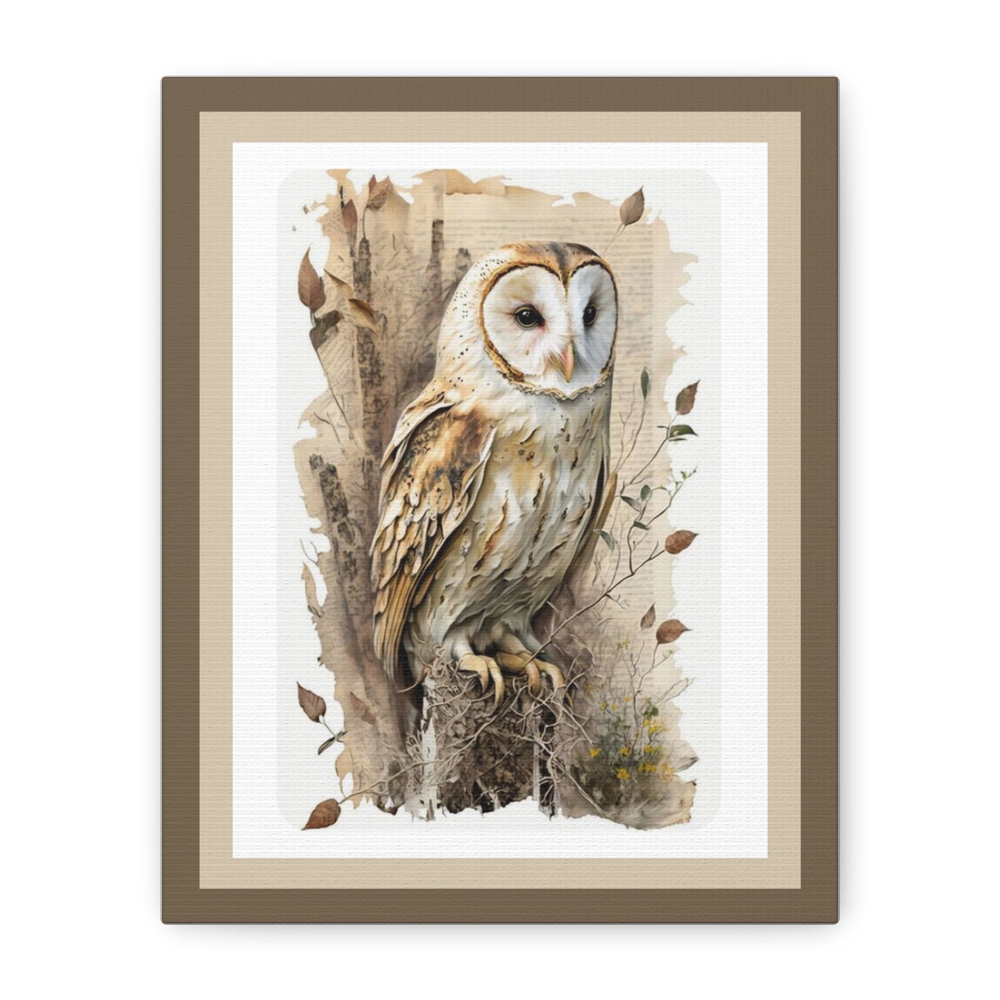 Matte Canvas, Stretched, 1.25" - Owl