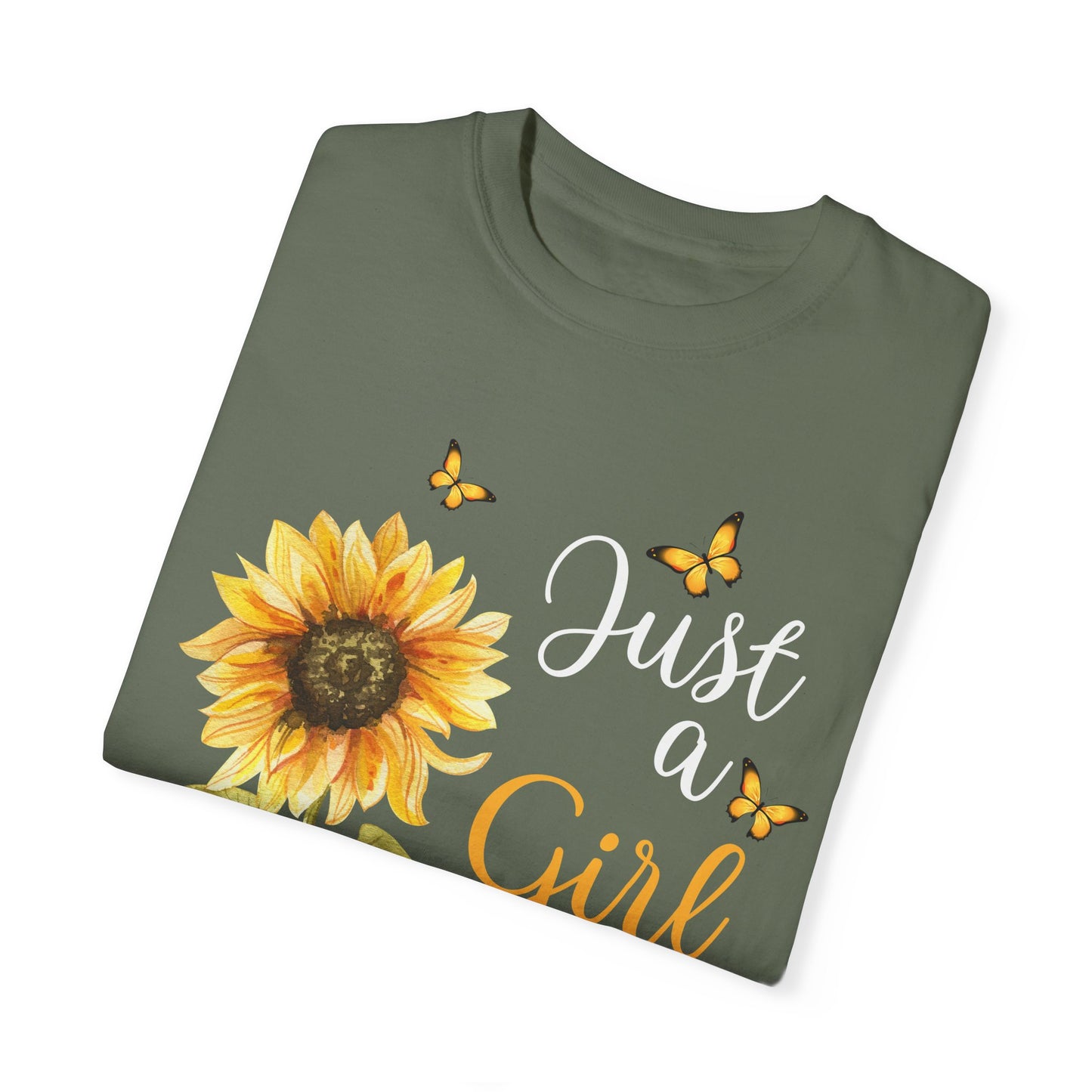 Women's Garment-Dyed T-shirt - Girl who loves Sunflowers