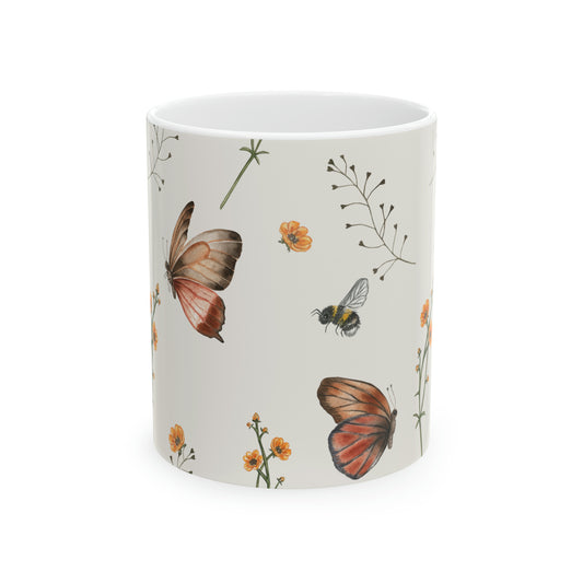 Ceramic Mug, 11oz - Cozy Butterfly