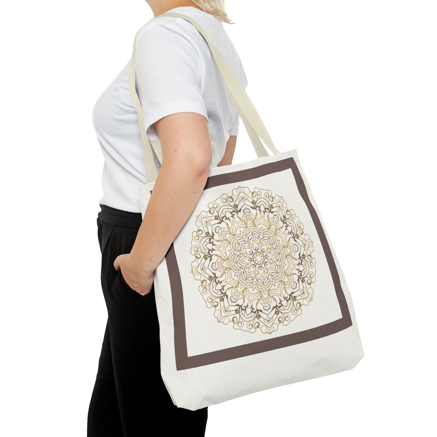 Tote Bag (AOP) - Brown Round Design