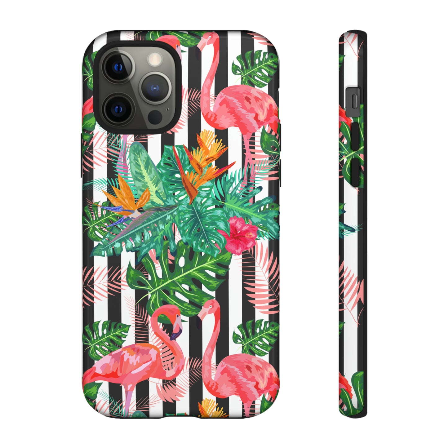 Tough Cases / Phone Case - flamingos with Black Lines