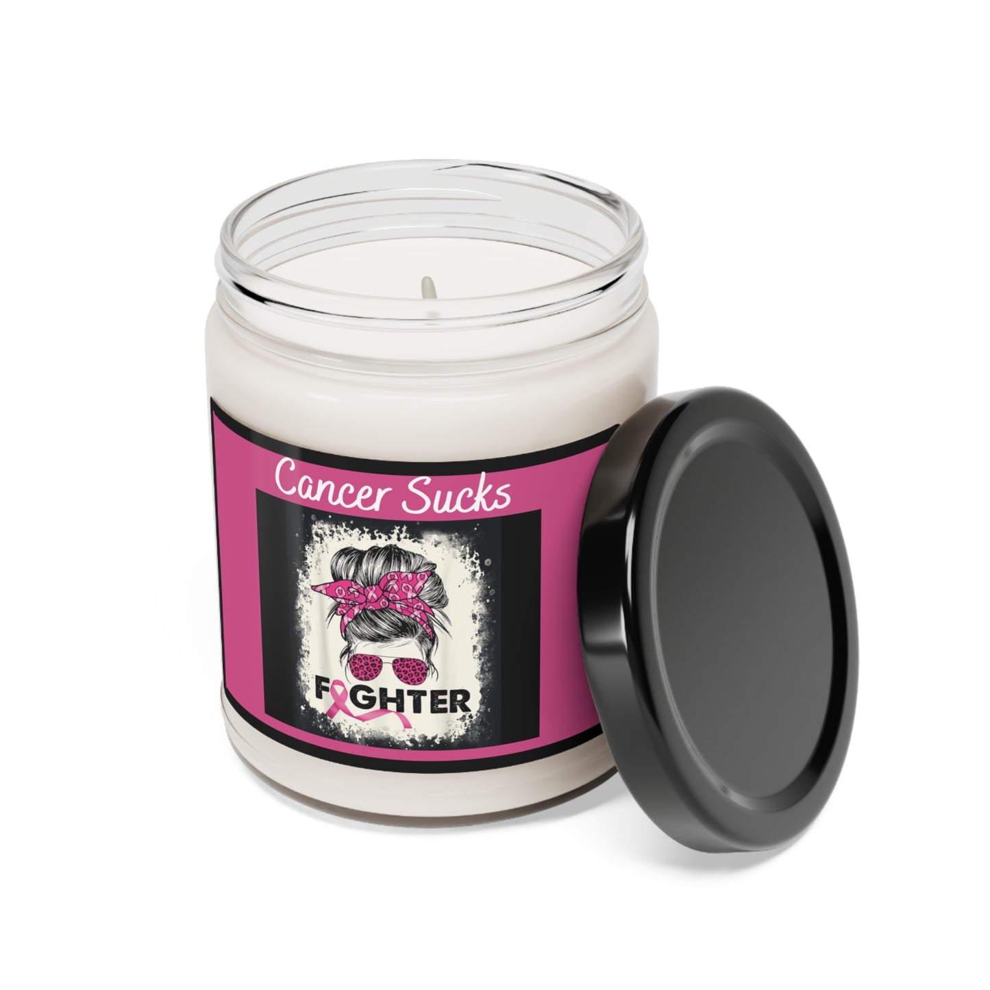 Scented Soy Candle, 9oz - Cancer Sucks