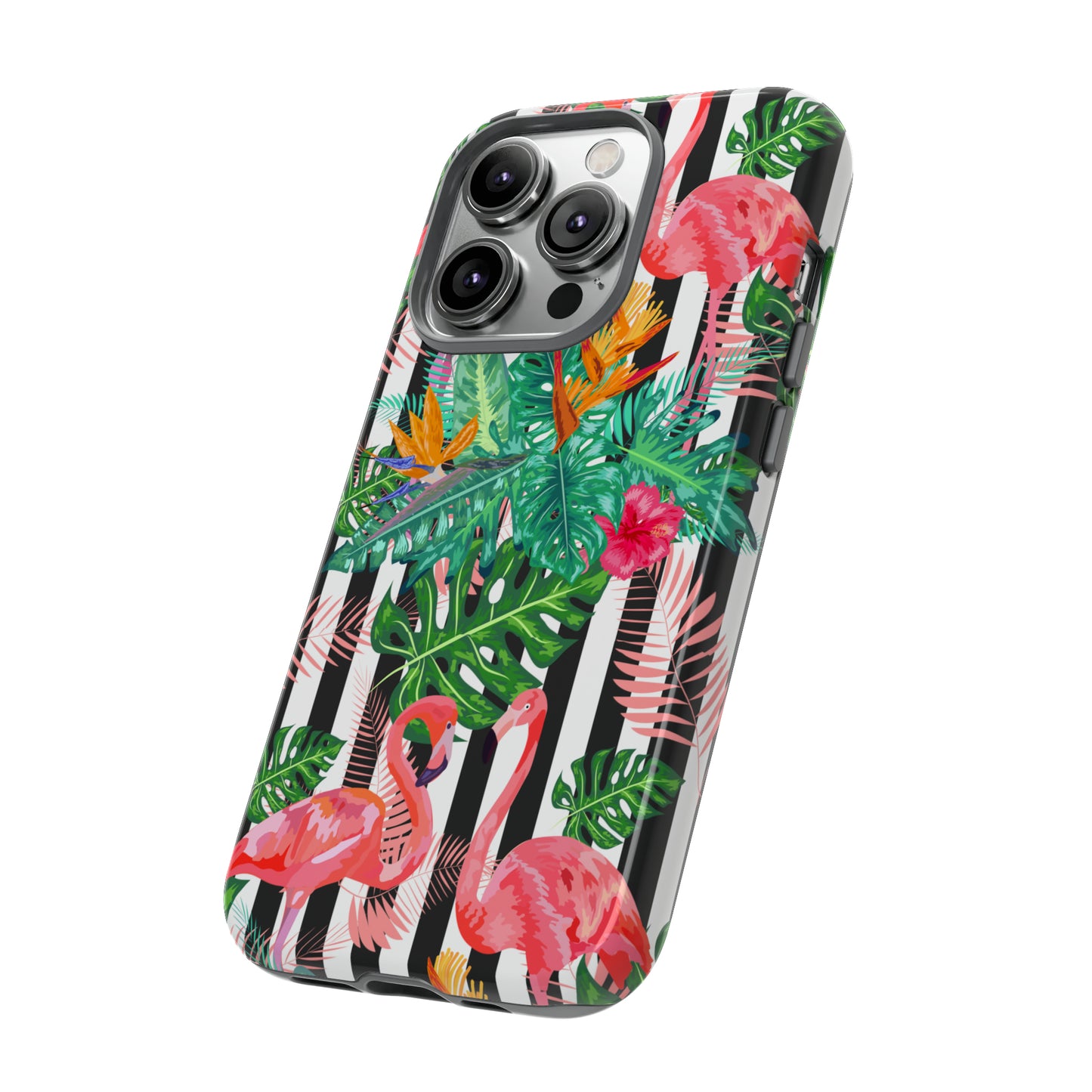 Tough Cases / Phone Case - flamingos with Black Lines