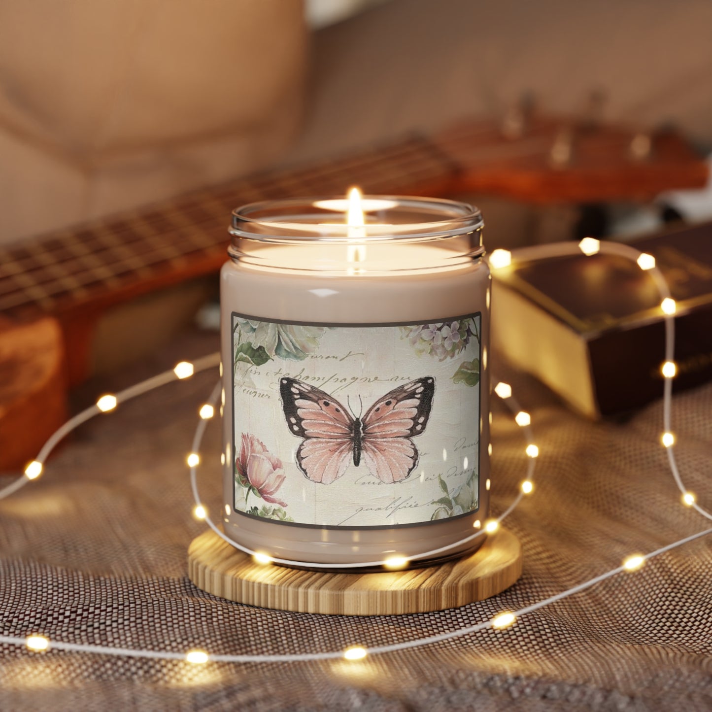 Scented Soy Candle, 9oz - Vintage Butterfly