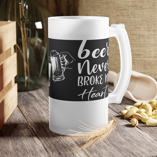 Frosted Glass Beer Mug - Never Broke