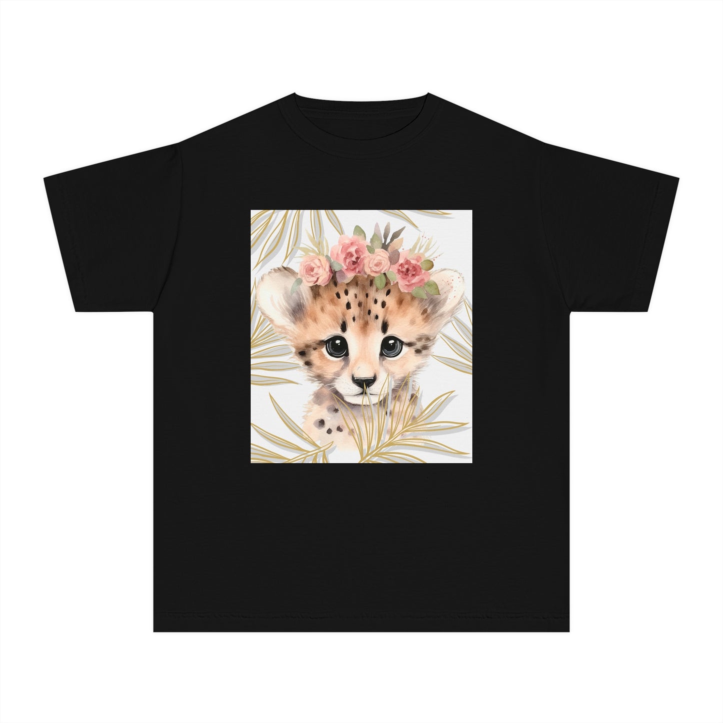 Girl's Youth Midweight Tee - Cub with Floral