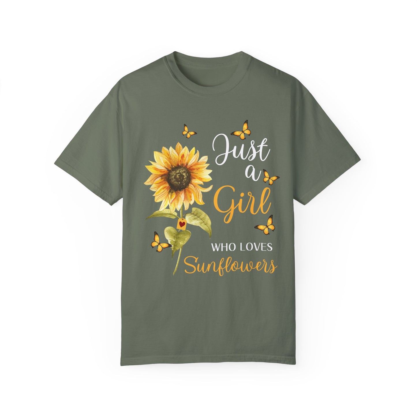 Women's Garment-Dyed T-shirt - Girl who loves Sunflowers