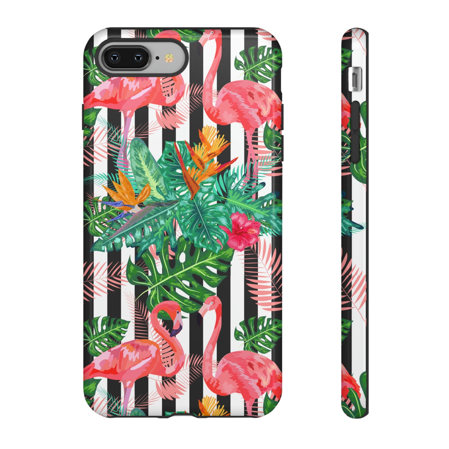 Tough Cases / Phone Case - flamingos with Black Lines