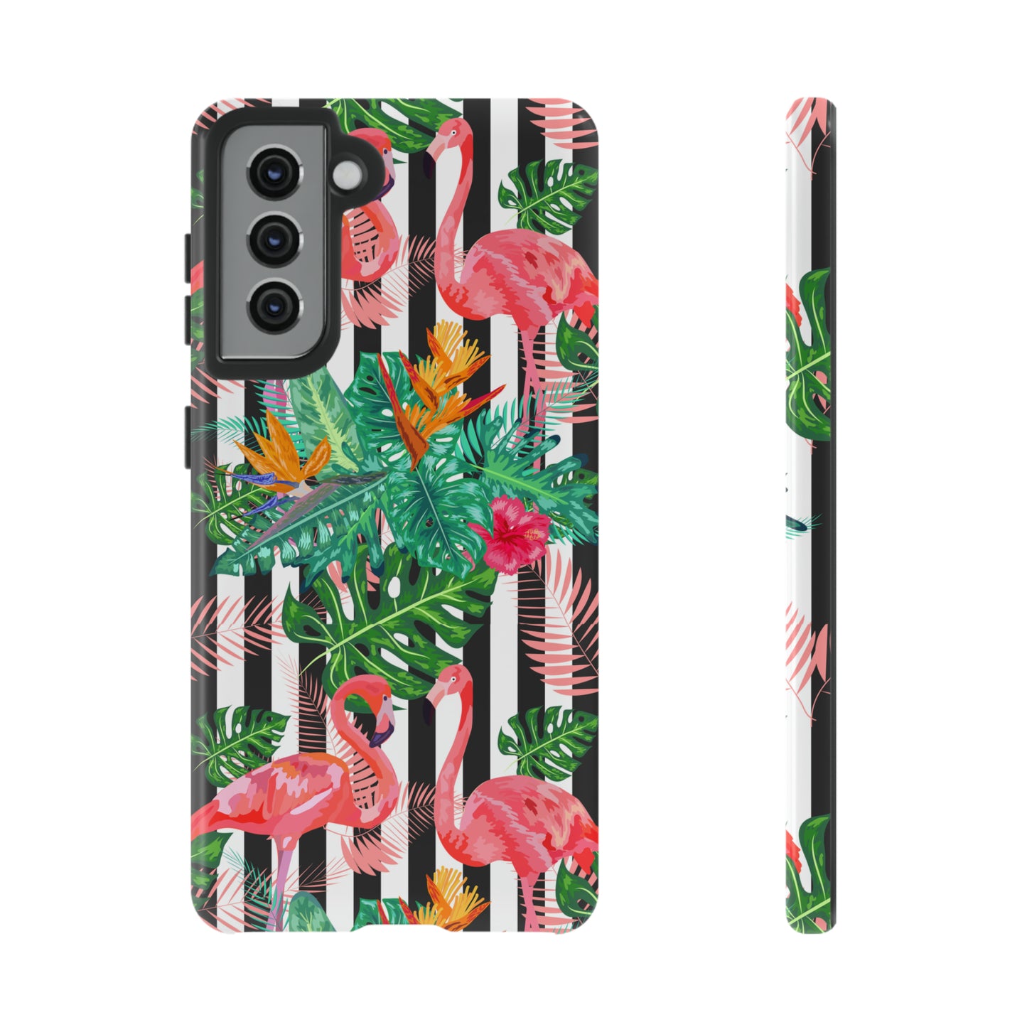 Tough Cases / Phone Case - flamingos with Black Lines