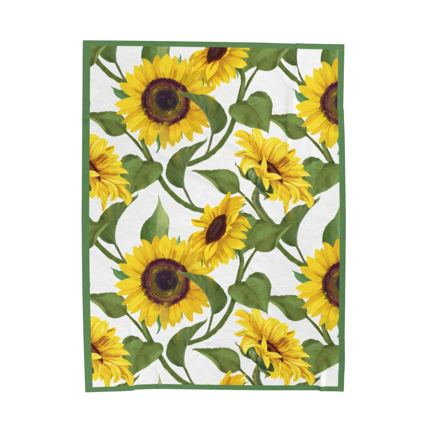 Velveteen Plush Blanket - Sunflowers