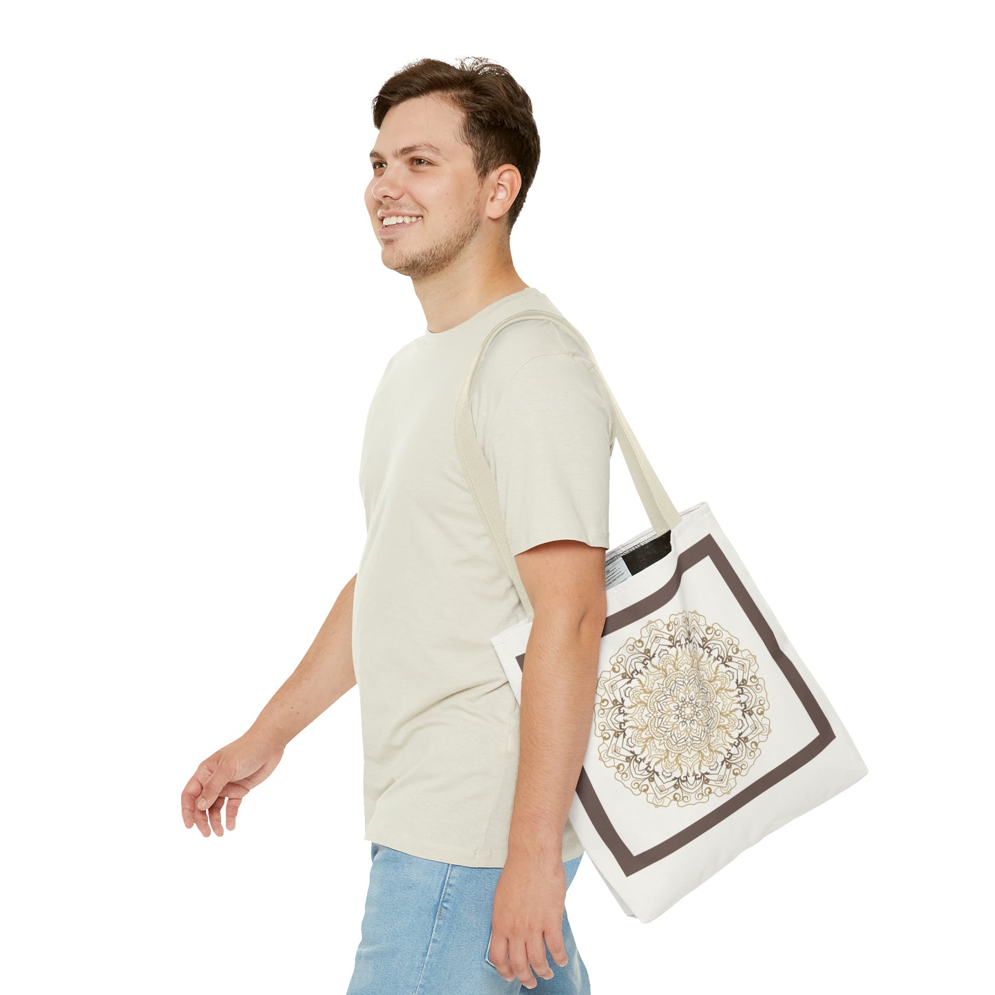 Tote Bag (AOP) - Brown Round Design