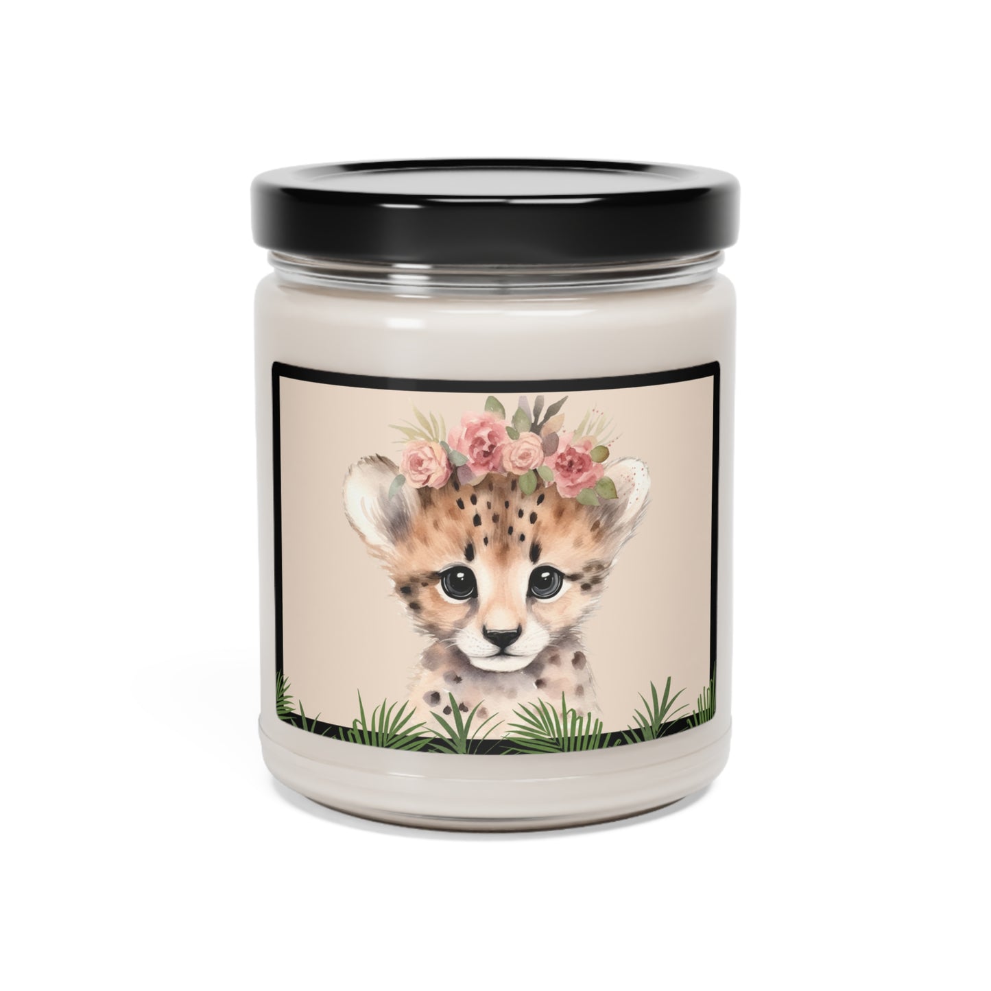 Scented Soy Candle, 9oz - Cub with Flowers