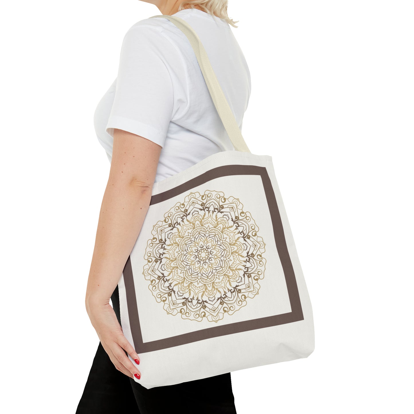 Tote Bag (AOP) - Brown Round Design