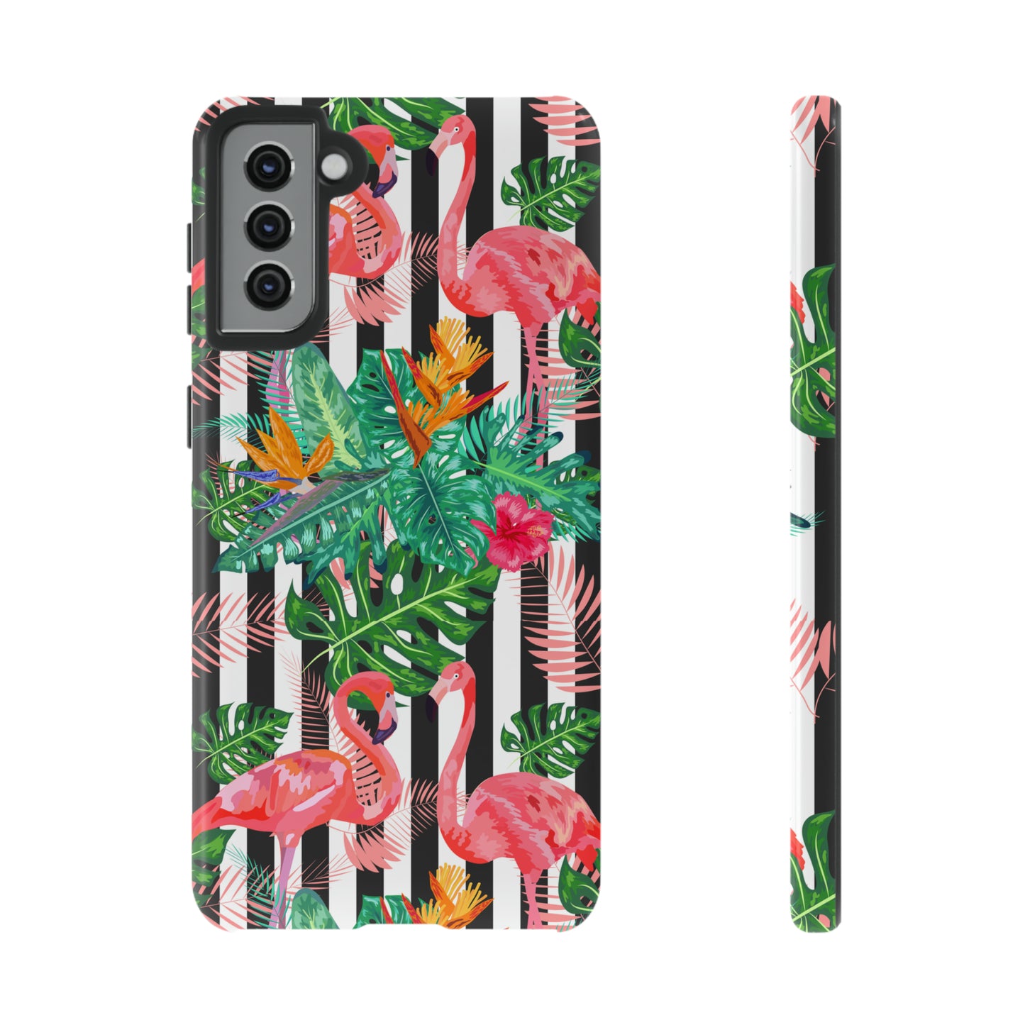 Tough Cases / Phone Case - flamingos with Black Lines