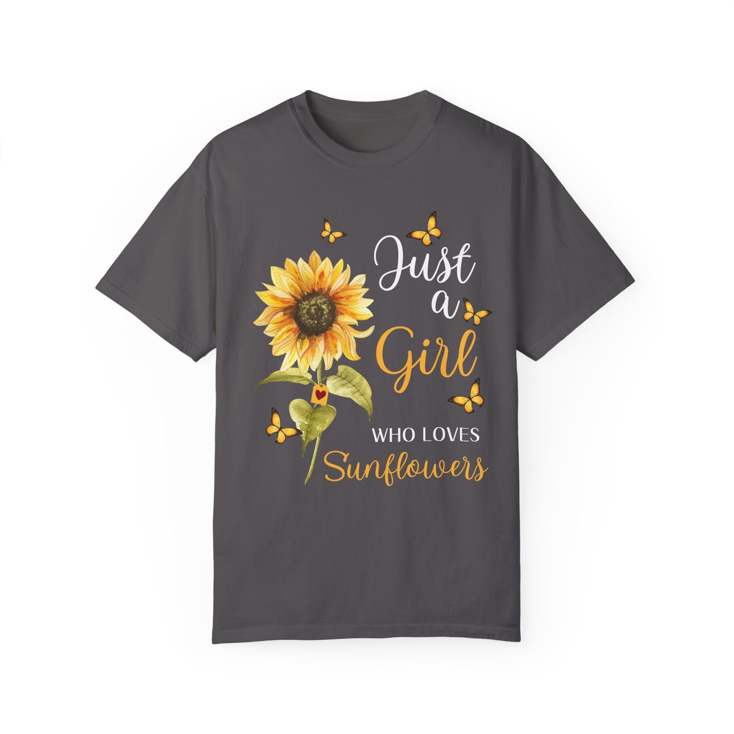 Women's Garment-Dyed T-shirt - Girl who loves Sunflowers