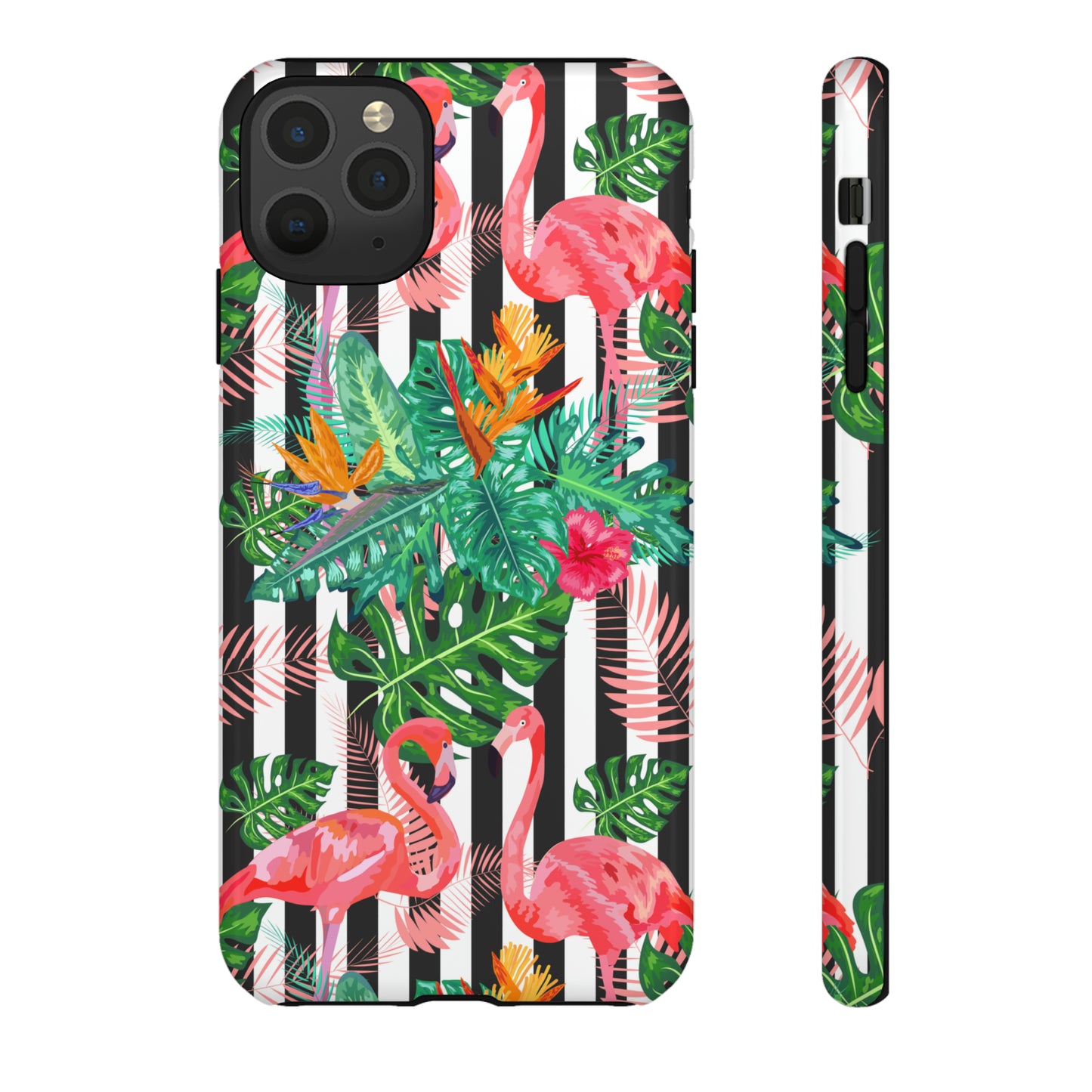 Tough Cases / Phone Case - flamingos with Black Lines