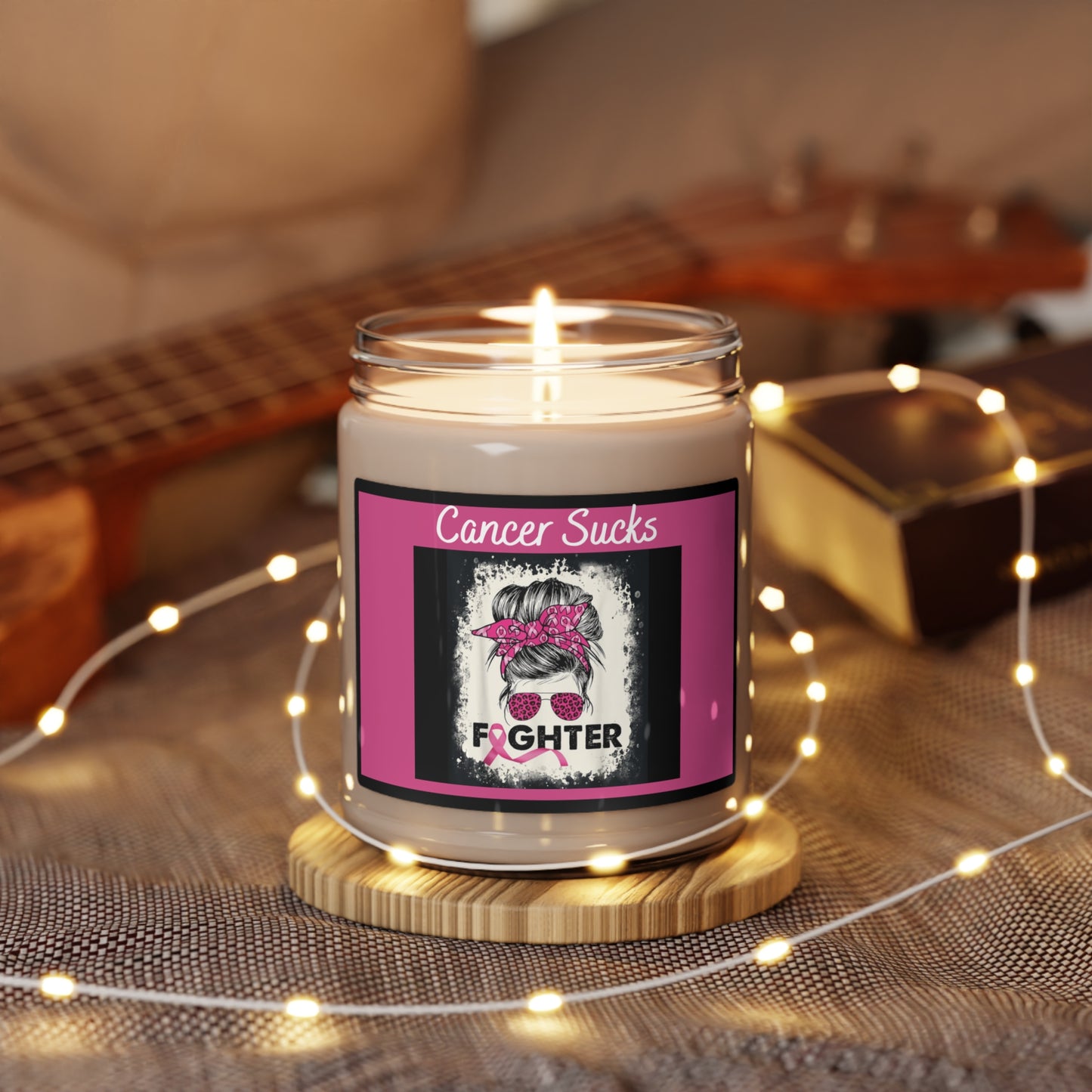 Scented Soy Candle, 9oz - Cancer Sucks